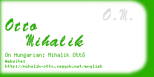 otto mihalik business card
